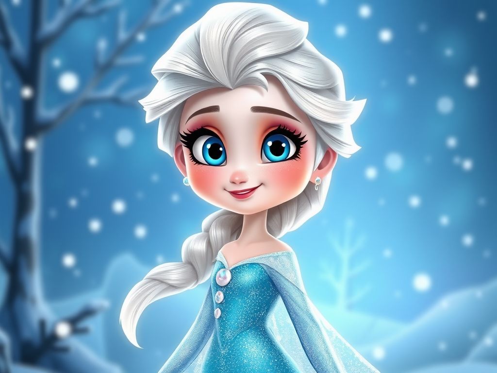 Elsa's majestic ice portrait