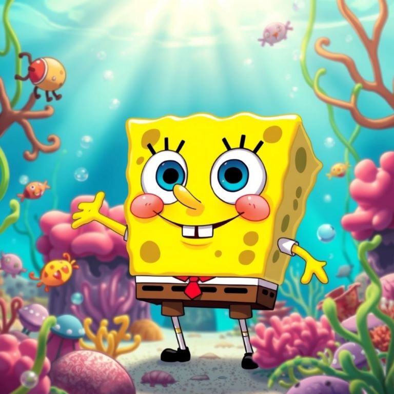 SpongeBob SquarePants - Nickelodeon's Iconic Character SpongeBob SquarePants' cheerful portrait