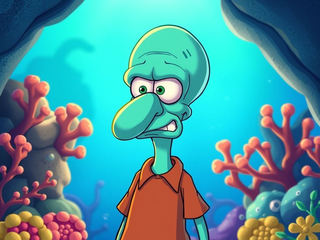 Squidward Tentacles - Bikini Bottom's Resident Grouch Squidward Tentacles looking annoyed